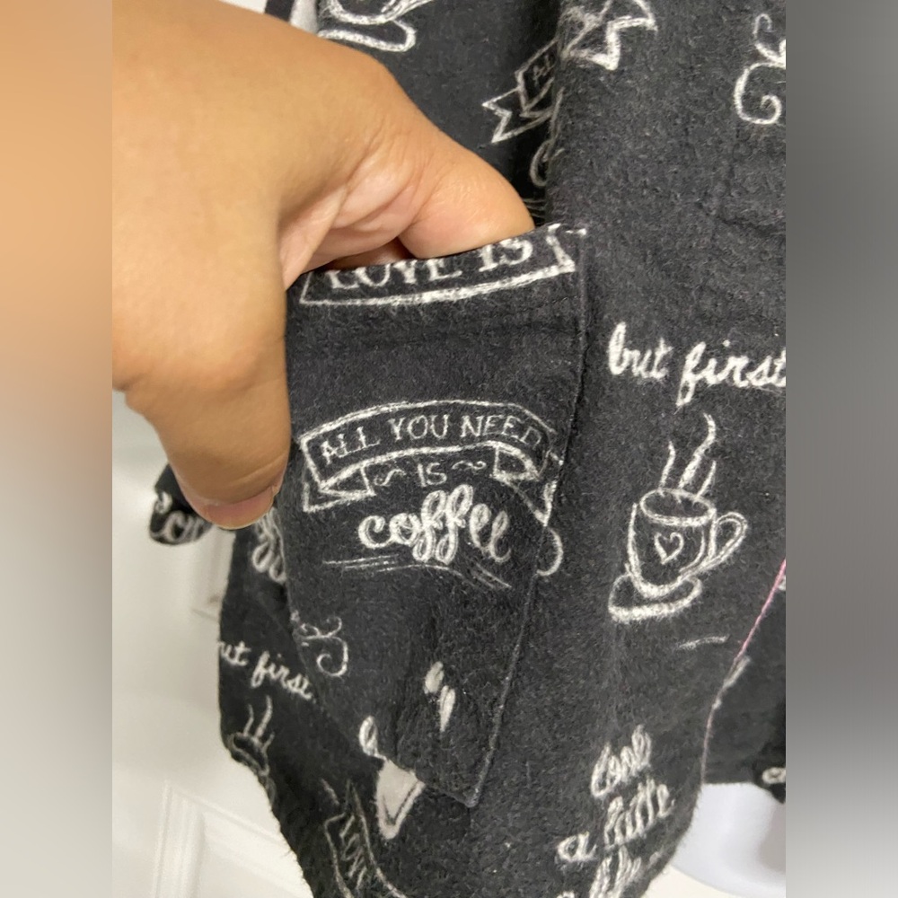 P.J. SALVAGE Black COFFEE Flannel Pajama Set - Picture 4 of 8